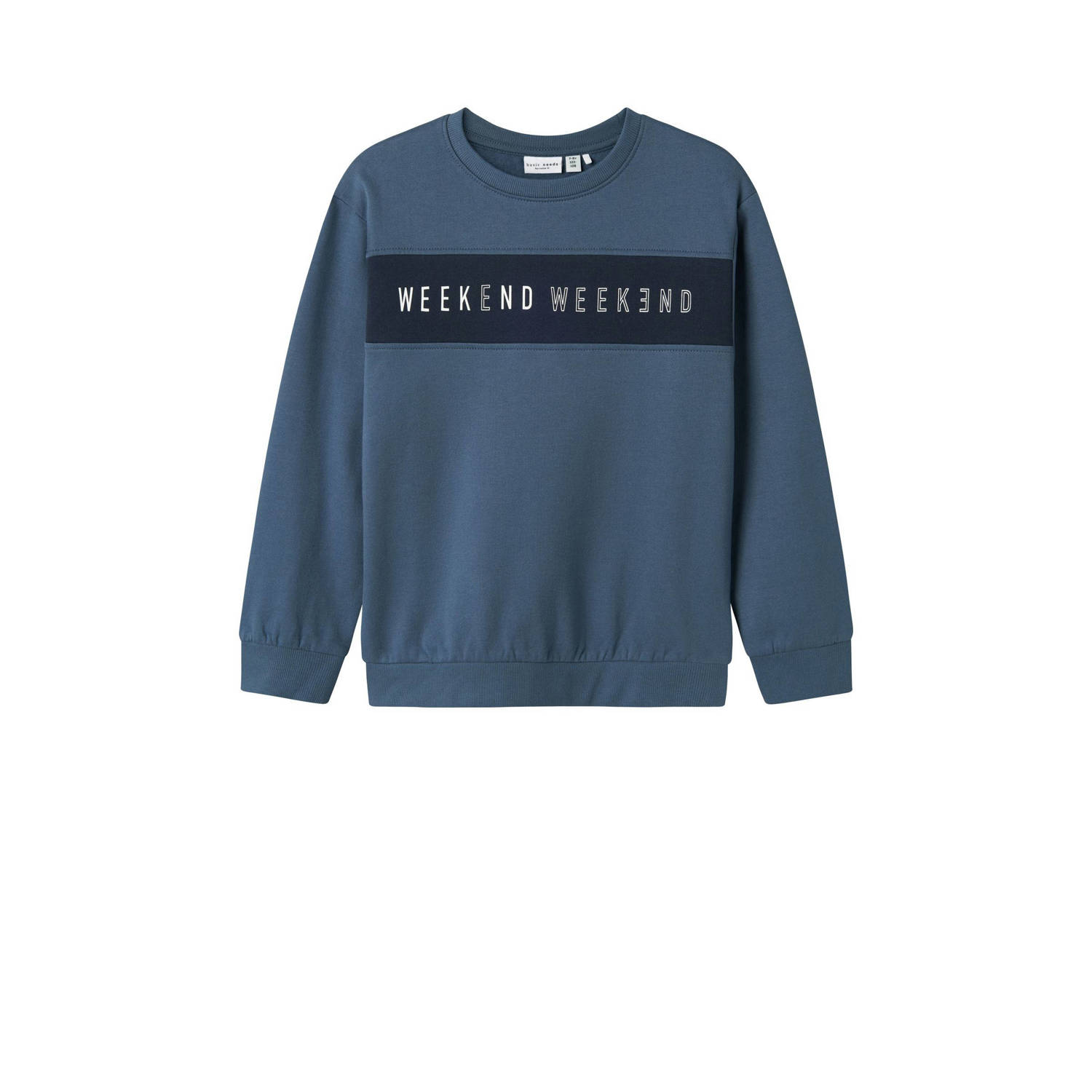 NAME IT KIDS sweater NKMVANCE met printopdruk blauw