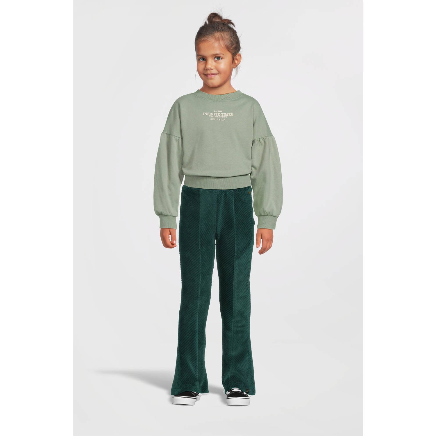 NAME IT KIDS sweater NKFOTYLLE met tekst zachtgroen