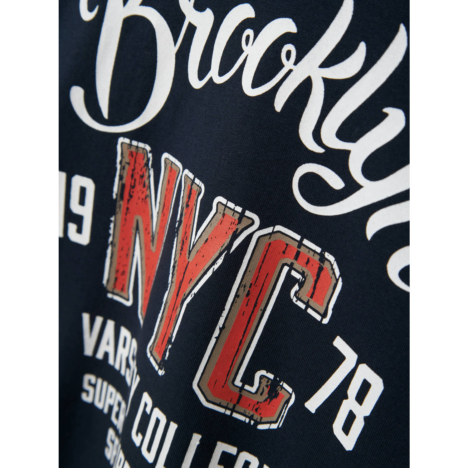 NAME IT KIDS hoodie NKMVUGO met printopdruk donkerblauw