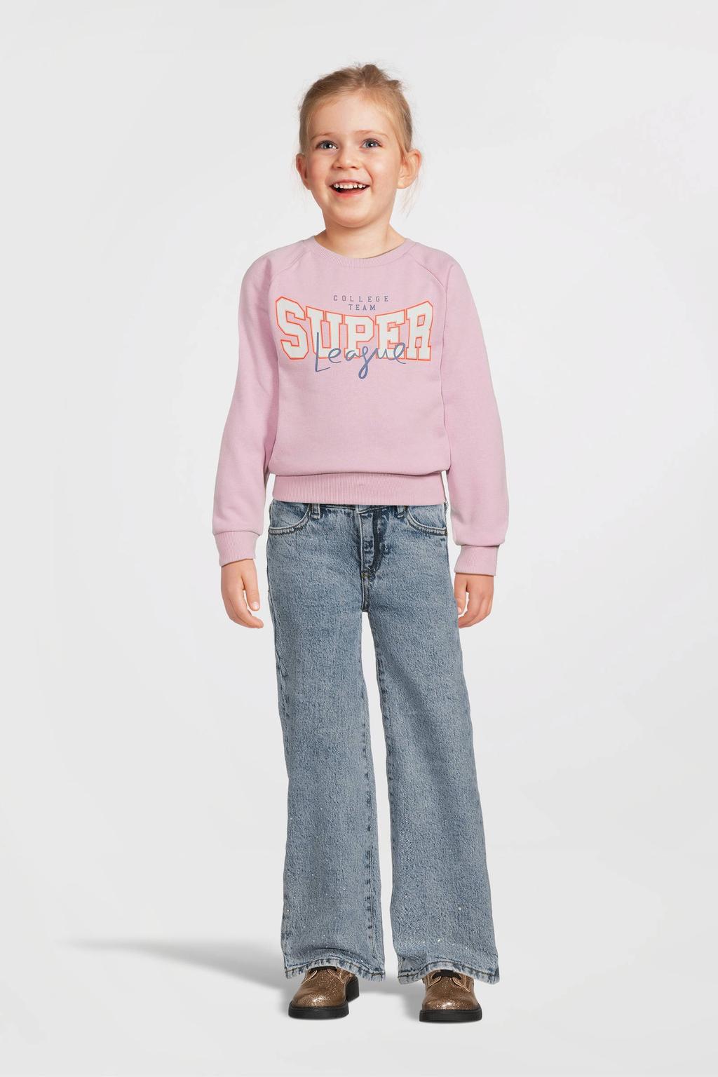 NAME IT KIDS sweater NKFVENUS met printopdruk roze