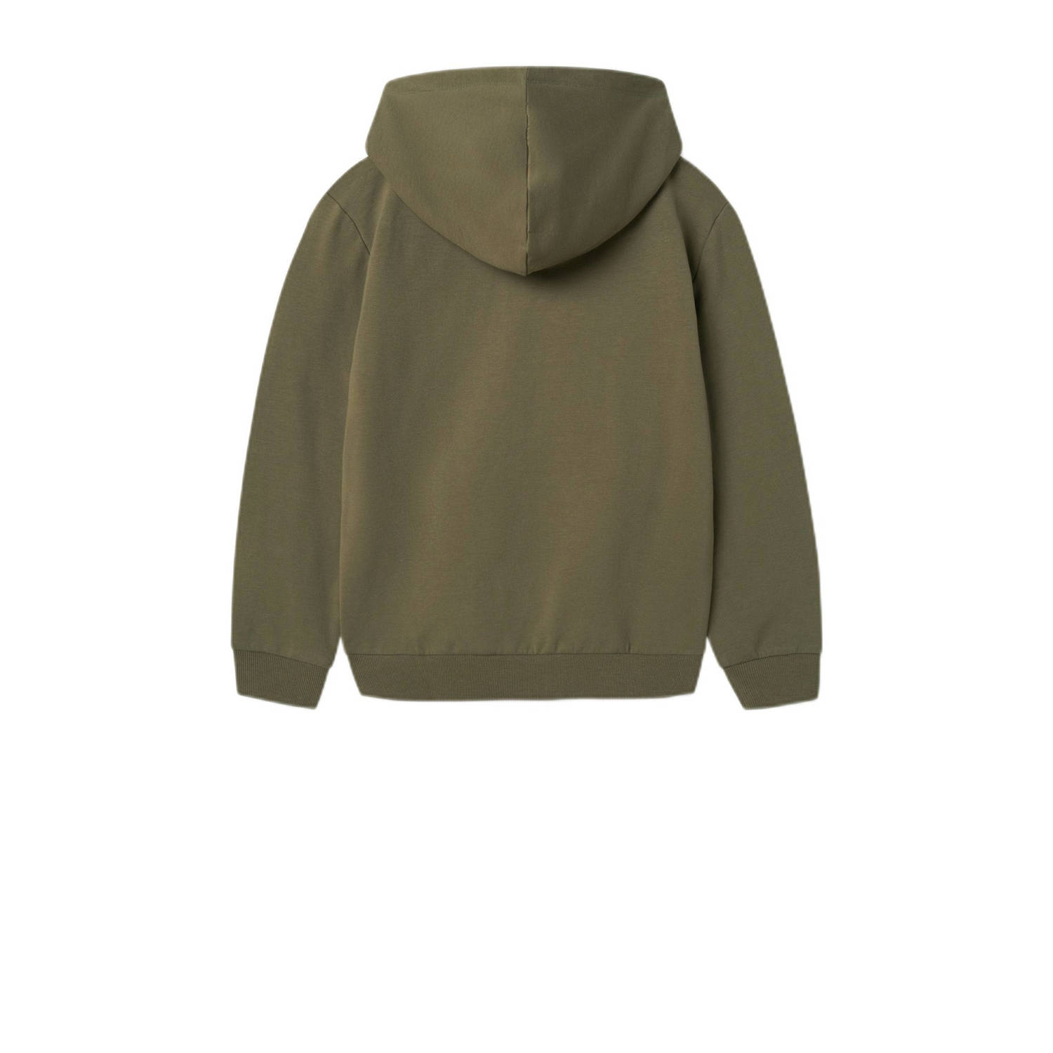NAME IT KIDS hoodie NKMVUGO met printopdruk groenbruin