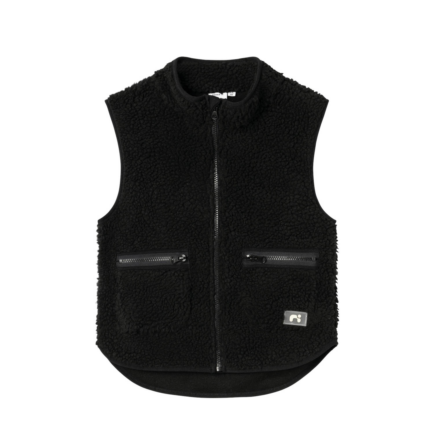 Name it KIDS gilet NKMNODERNE zwart Jongens Teddy Ronde hals Effen 122 128
