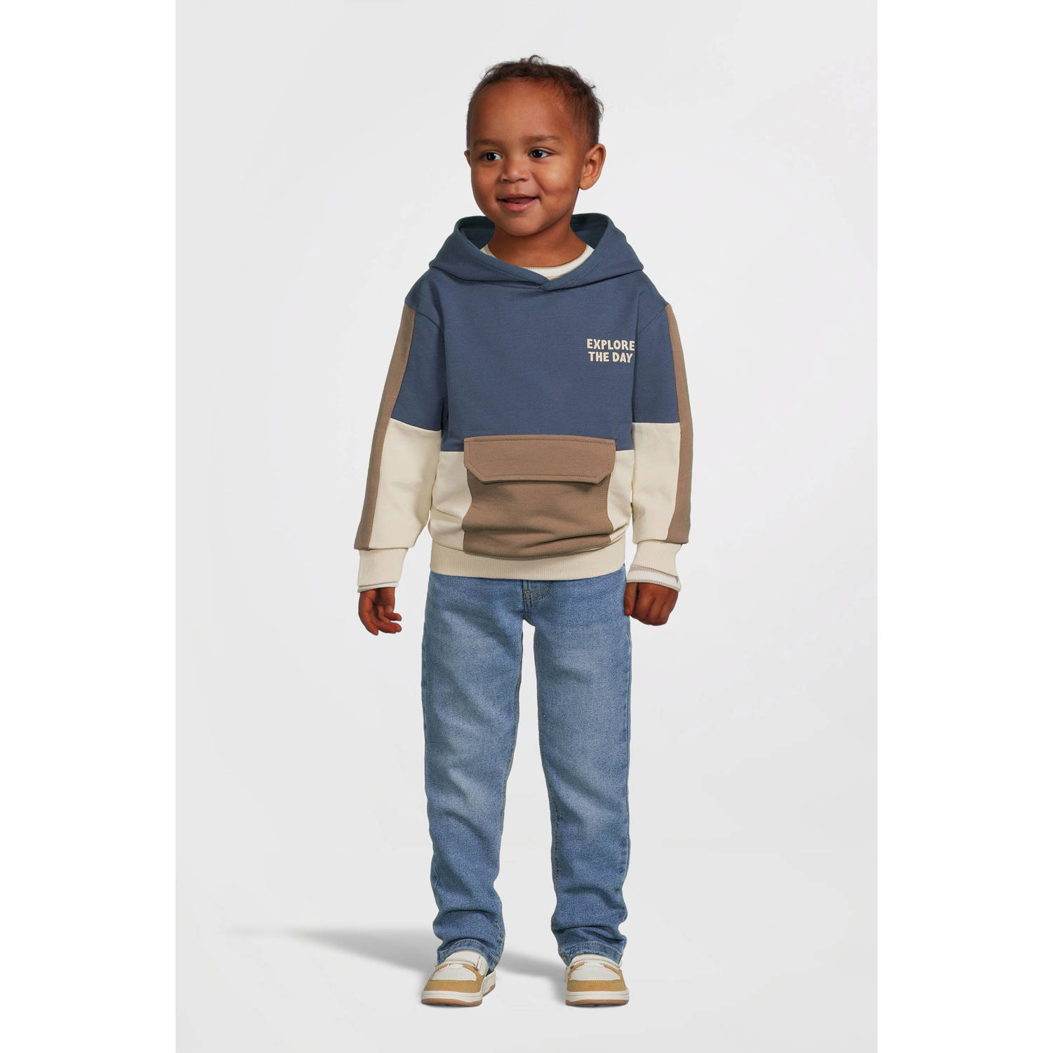 NAME IT MINI sweater NMMOALLER blauw ecru bruin