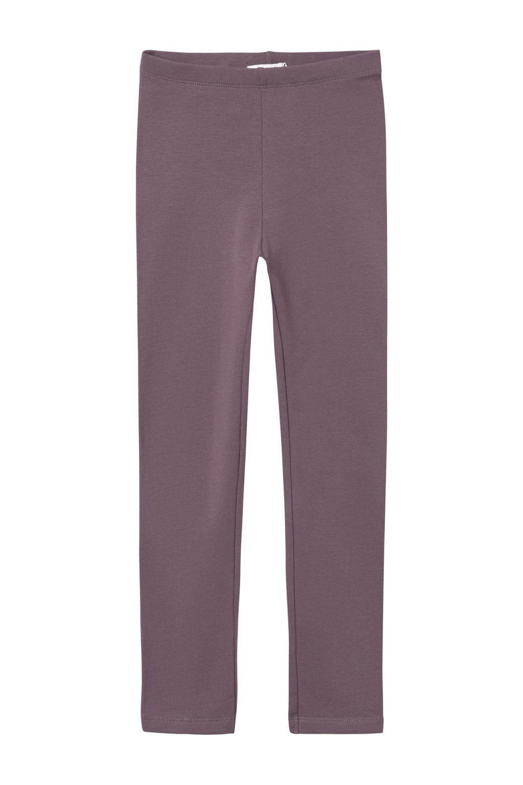 Paarse meisjes NAME IT KIDS gemêleerde legging van stretchkatoen met regular fit, regular waist en elastische tailleband