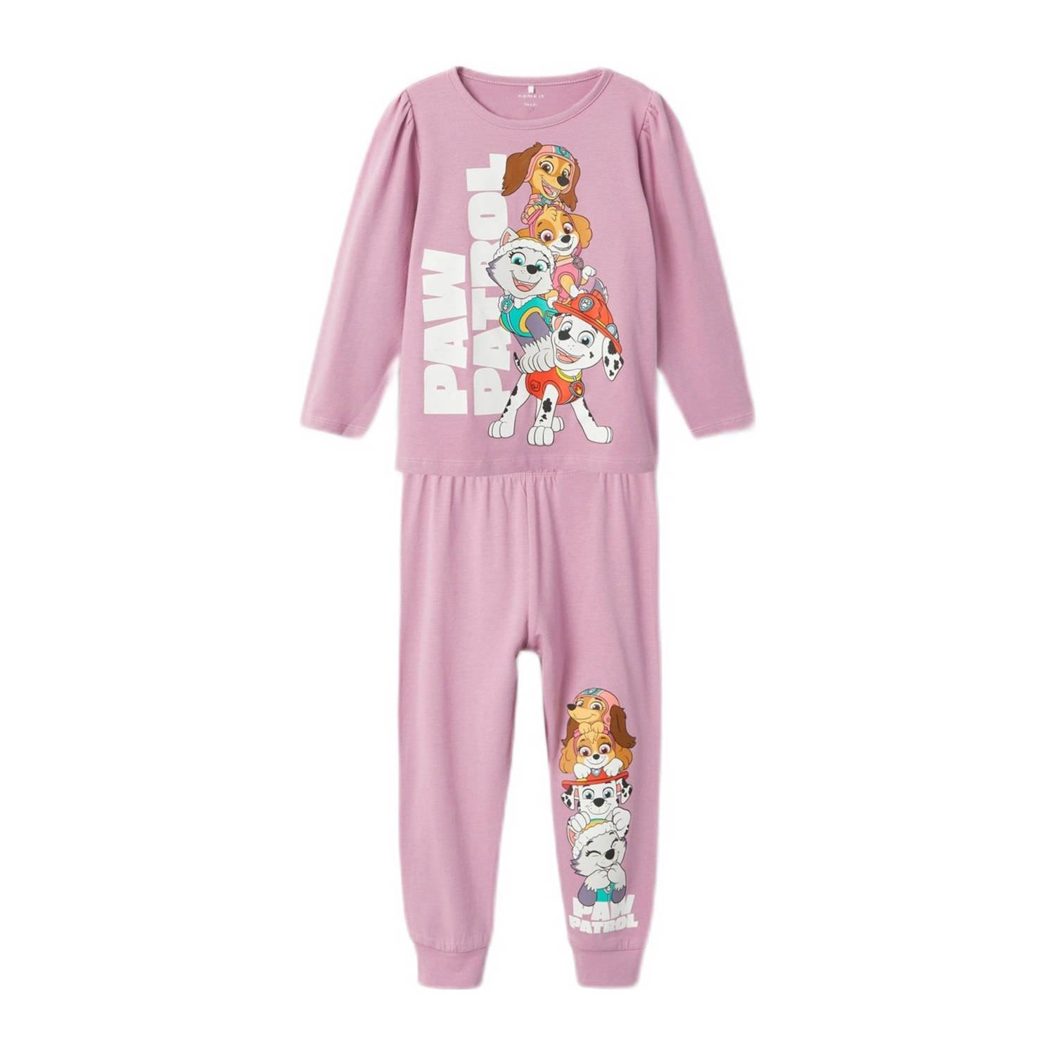 Name it MINI Paw Patrol pyjama met printopdruk lichtroze Meisjes Stretchkatoen Ronde hals 122 128