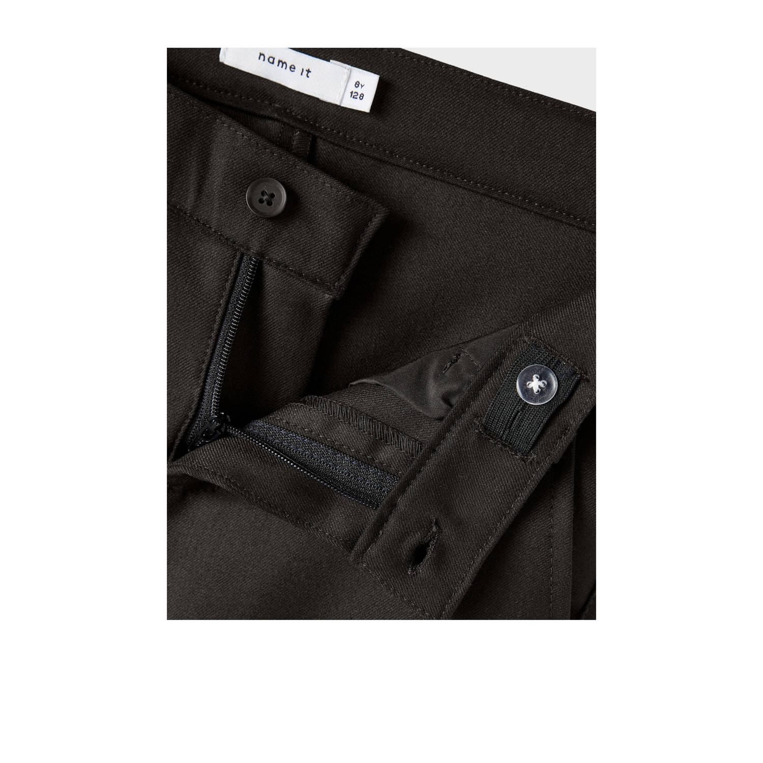 NAME IT KIDS tapered fit broek NKMRIRAMEL zwart