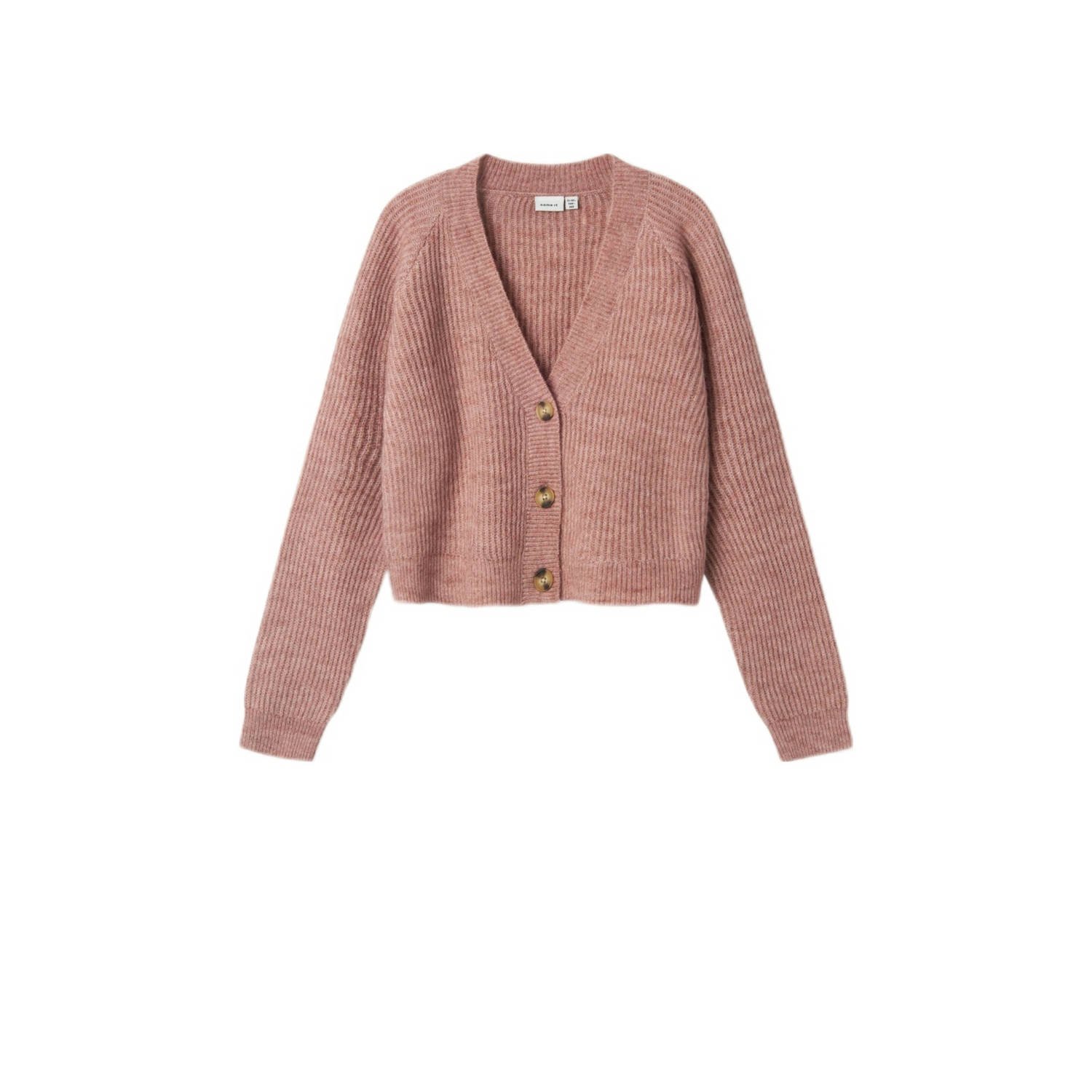 NAME IT KIDS gemêleerd vest NKFHOLLY oudroze