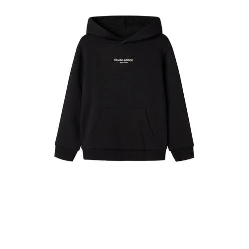 NAME IT KIDS hoodie met tekst zwart afbeelding