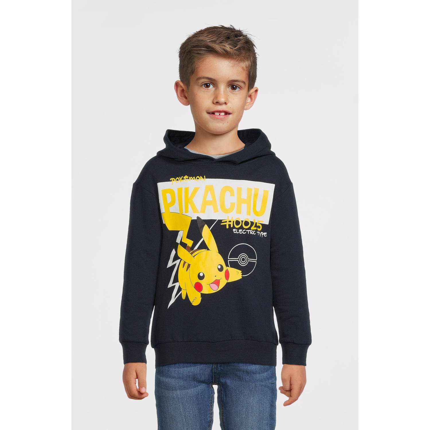 NAME IT KIDS Pokemon sweater NKMSHEPA met printopdruk donkerblauw