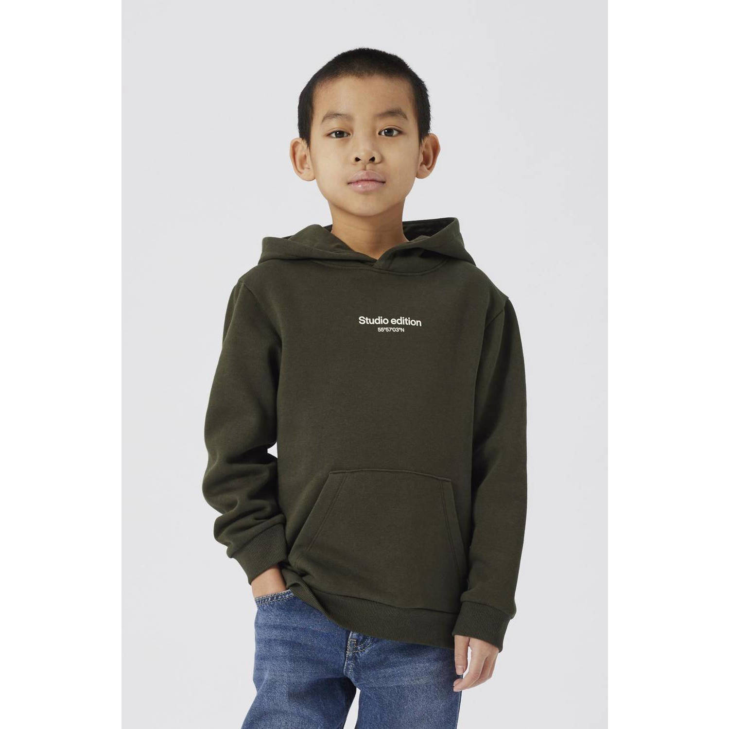 Name it KIDS hoodie met tekst groen Sweater Tekst 122 128