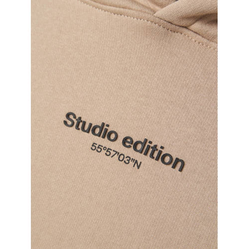 NAME IT KIDS hoodie met tekst beige afbeelding