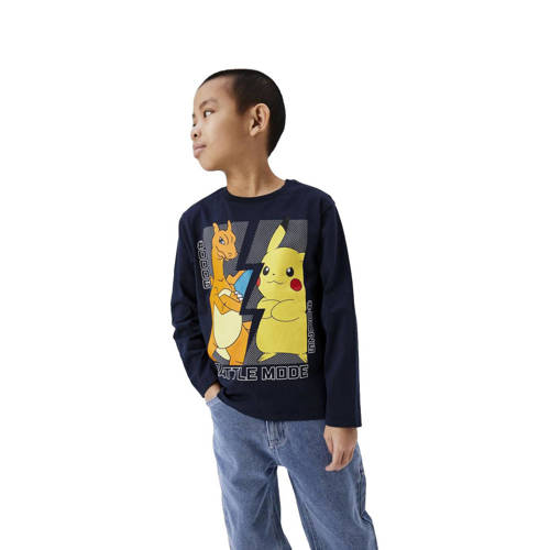 NAME IT KIDS Pokemon longsleeve met printopdruk donkerblauw afbeelding