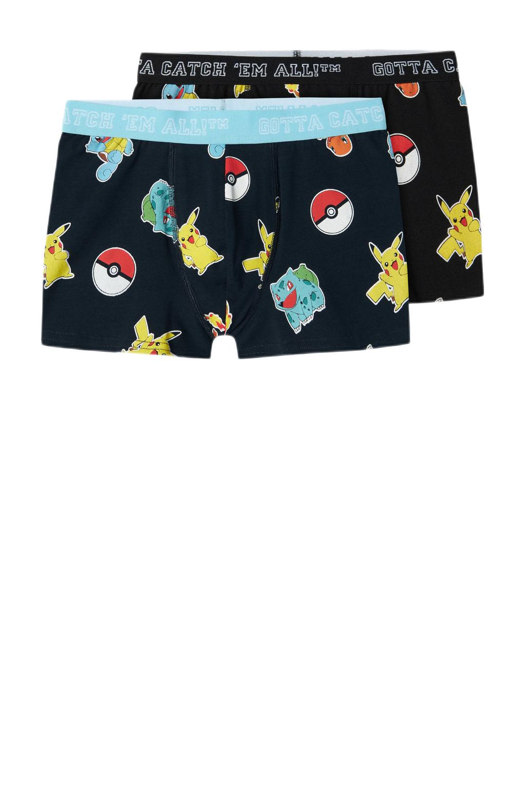 NAME IT KIDS Pokemon boxershorts met print - zwart/multicolor (set van 2)