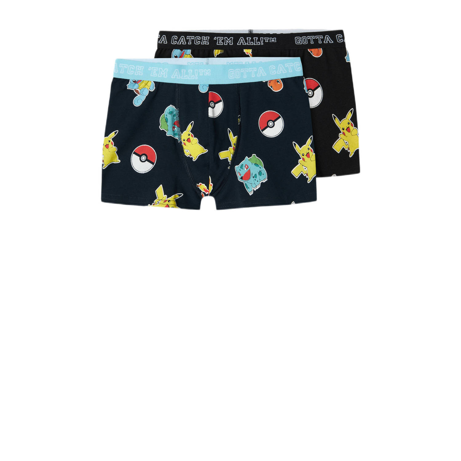 NAME IT KIDS boxershort NKMASGAR POKEMON set van 2 zwart multicolor