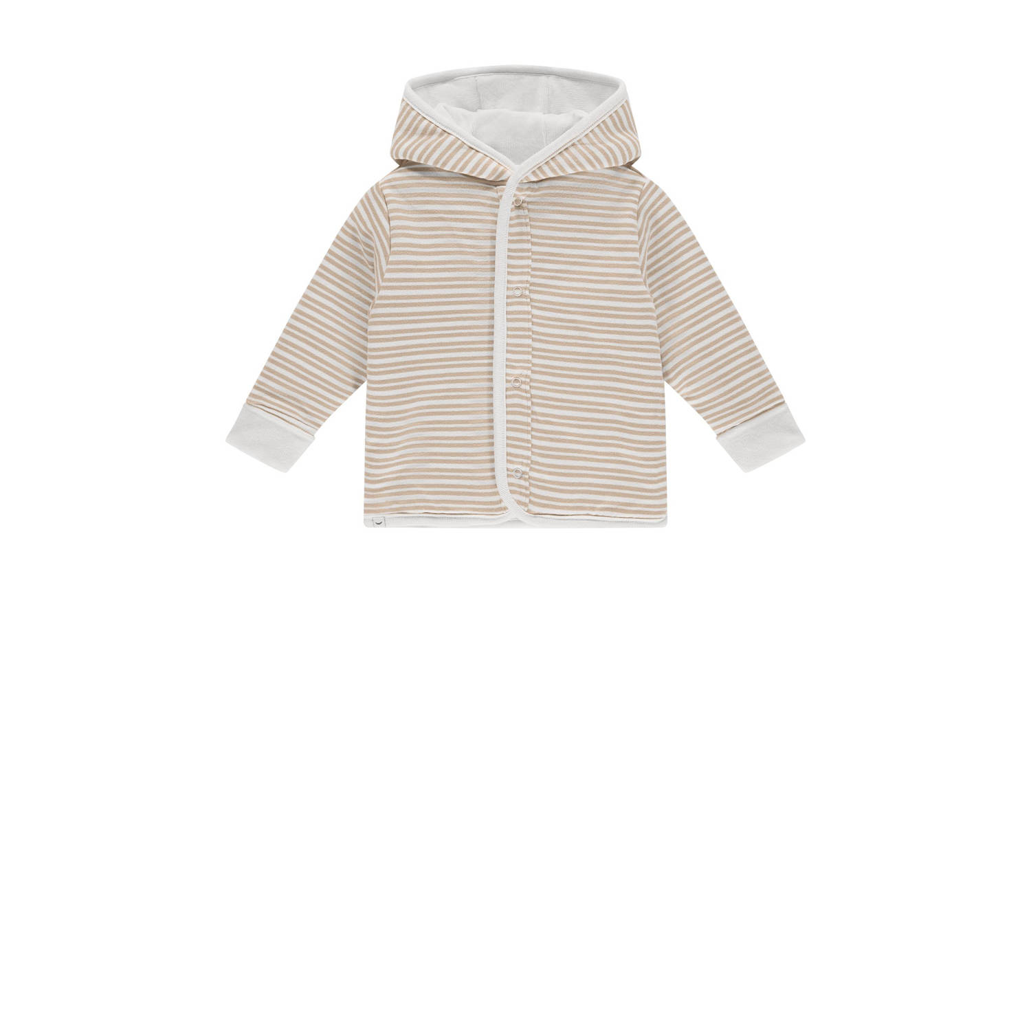 Babyface baby gestreept reversible sweatvest beige ecru