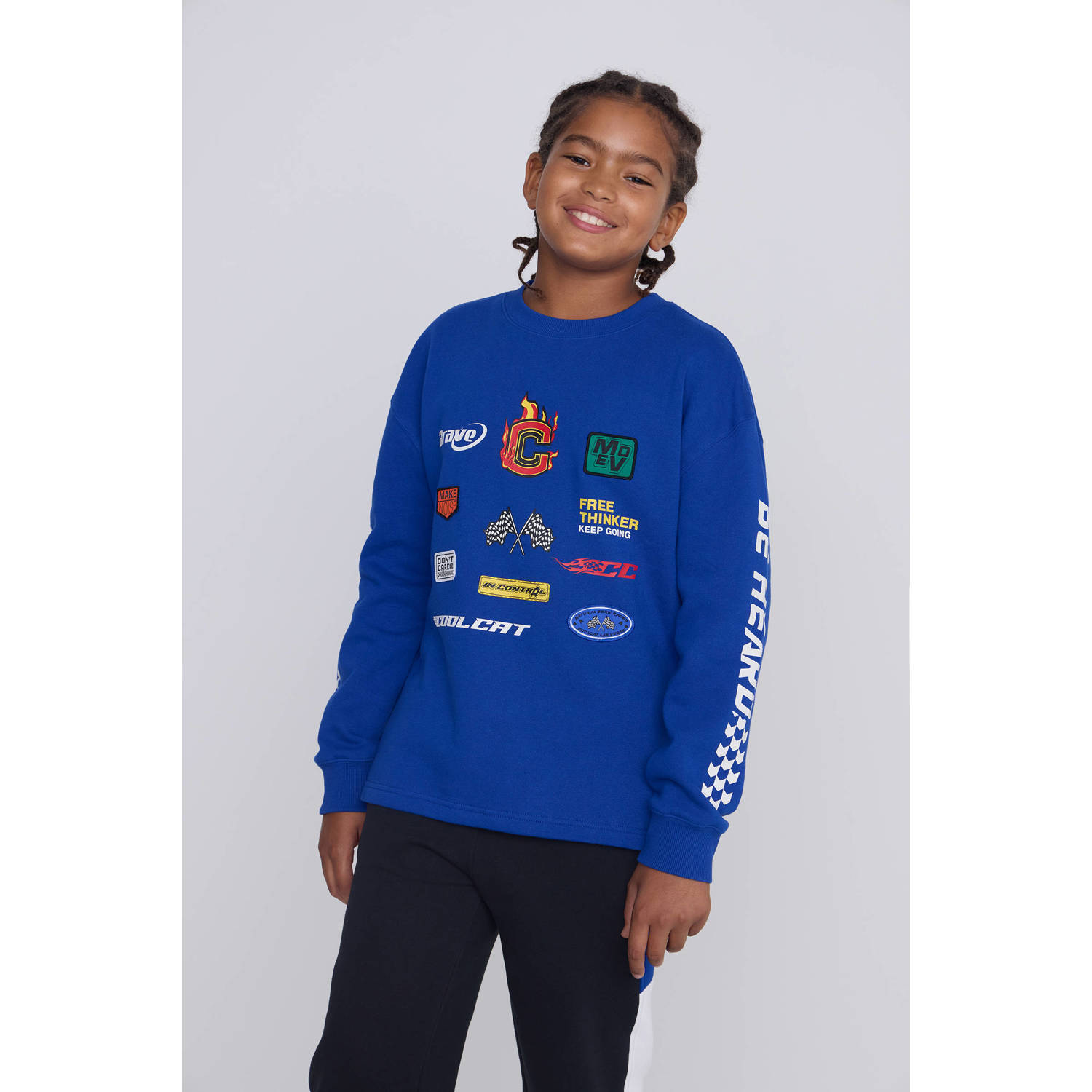 Coolcat Sweater Tyler met Racer Logo's en Patches