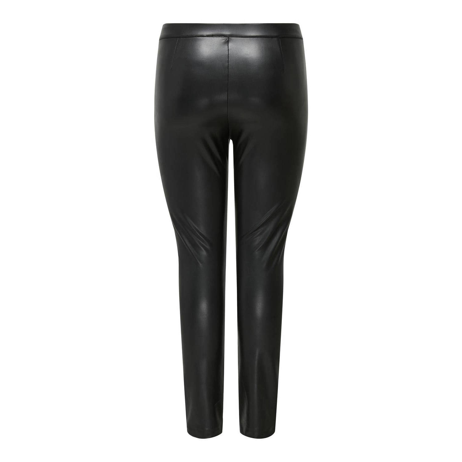 ONLY CARMAKOMA imitatieleren legging CARJESSIE zwart