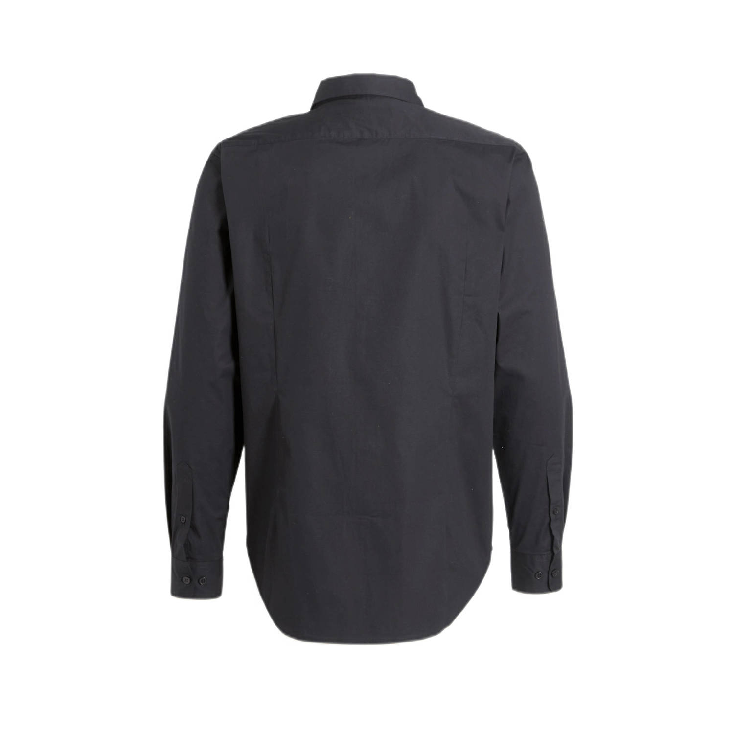 anytime regular fit poplin overhemd zwart