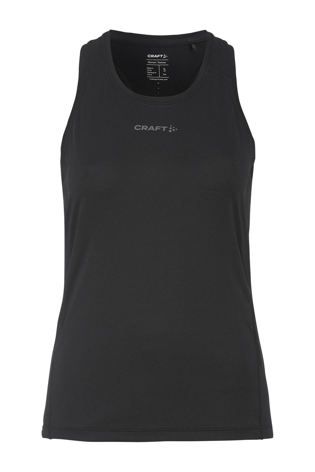 Zwarte dames Craft Essence sporttop van polyester met ronde hals