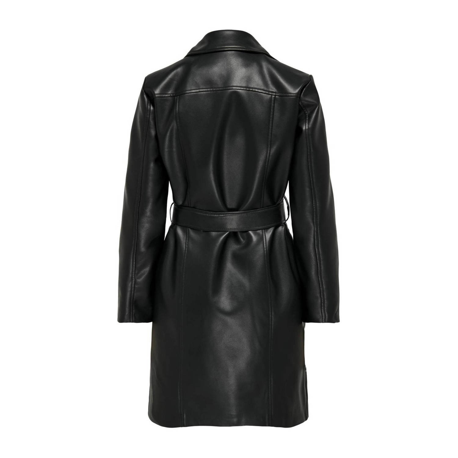 JDY imitatieleren jas winter ETTA zwart