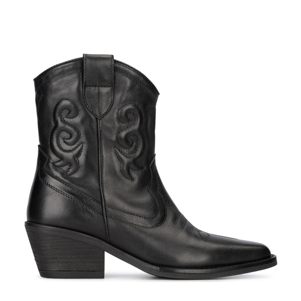 Zwarte dames PS Poelman Lexx leren cowboylaarzen met ritssluiting