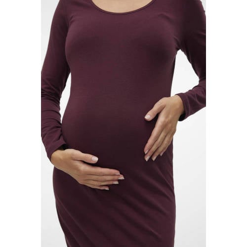 MAMALICIOUS zwangerschapsjurk MLEVA LS paars afbeelding