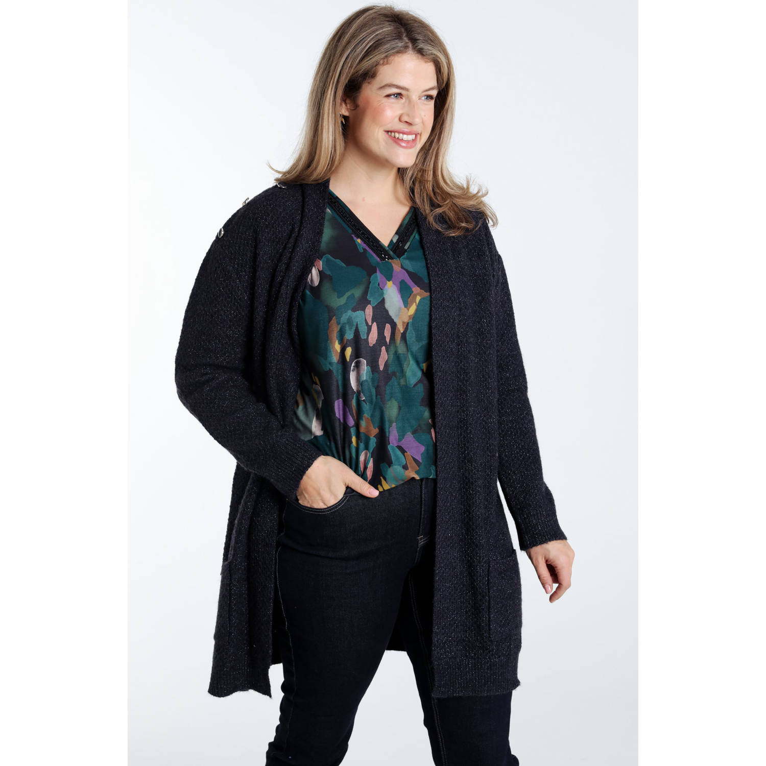 Paprika gebreid vest marine