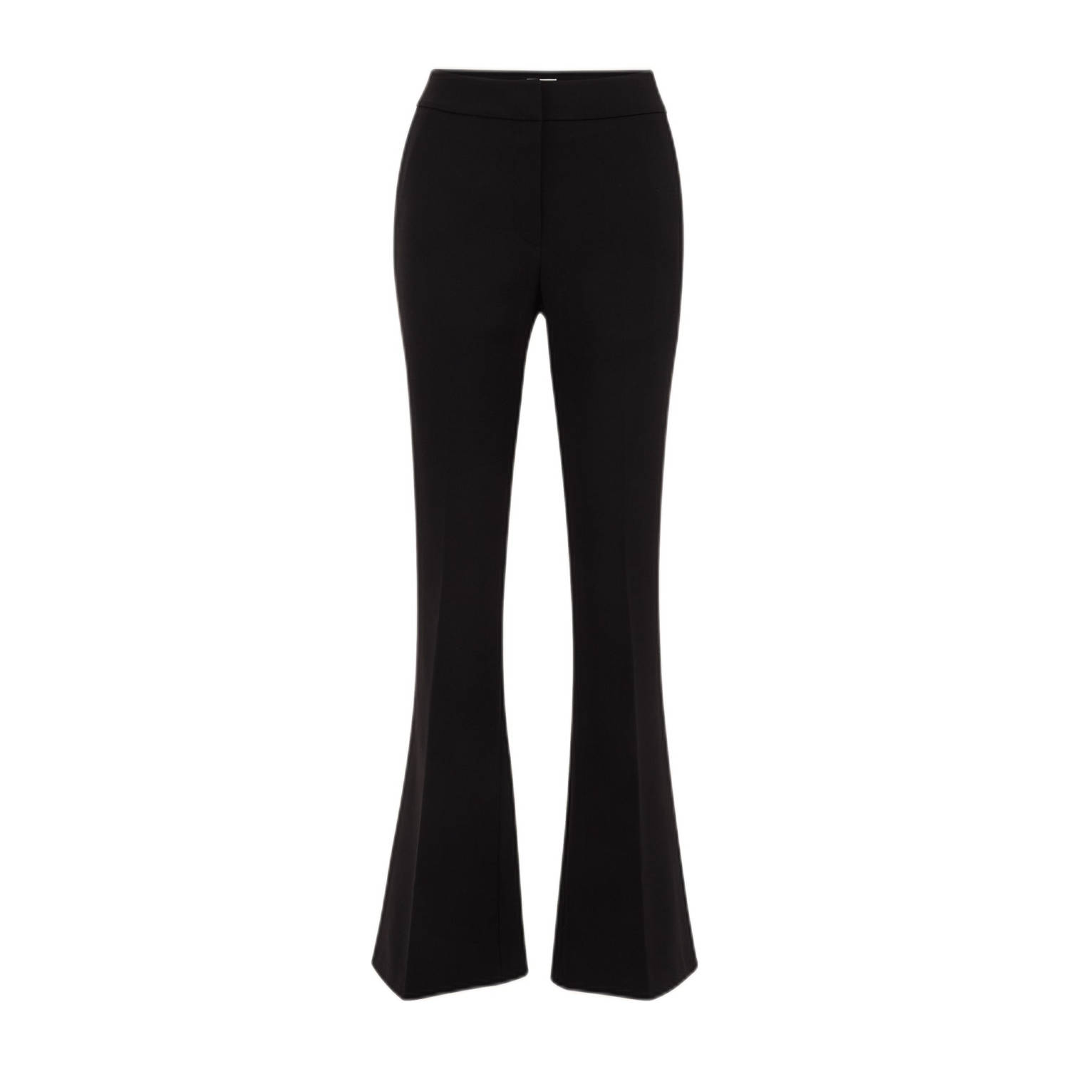 WE Fashion flared fit pantalon zwart
