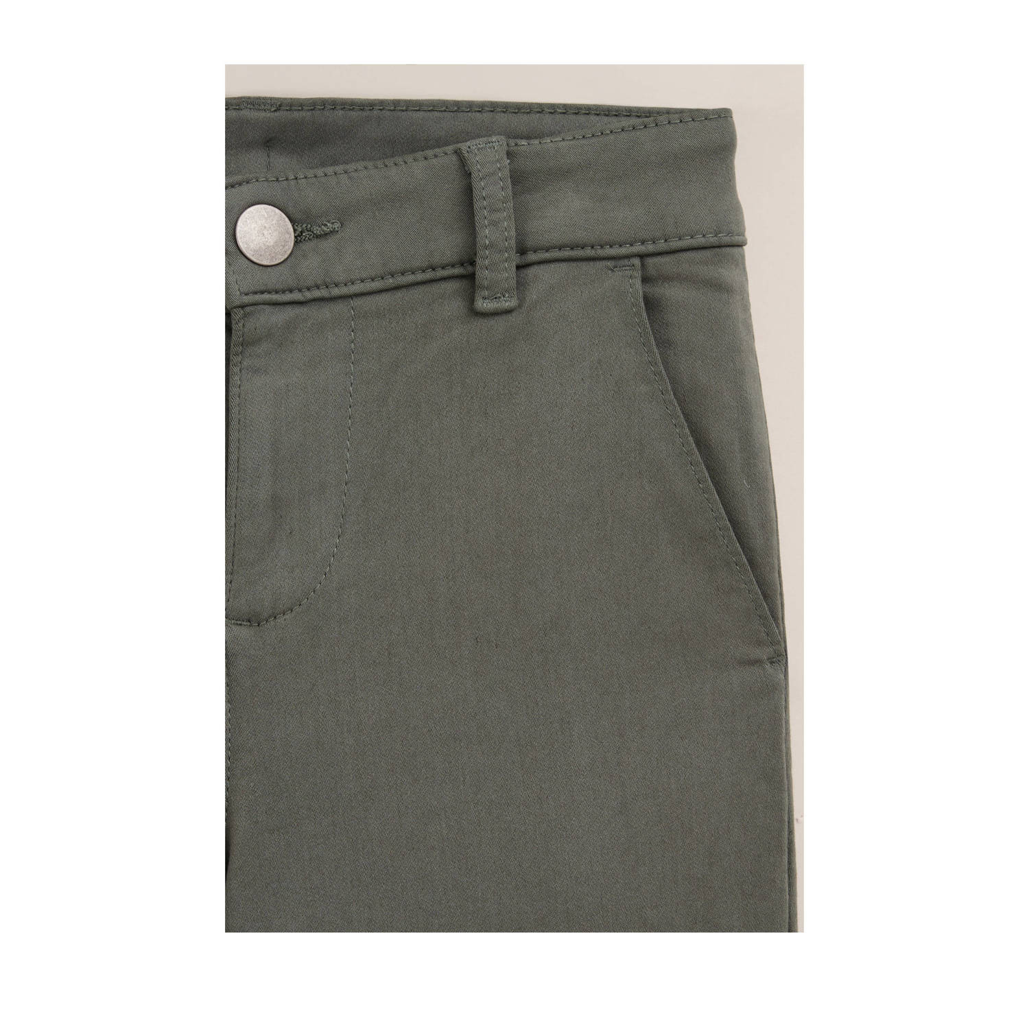 WE Fashion slim fit broek donkergroen