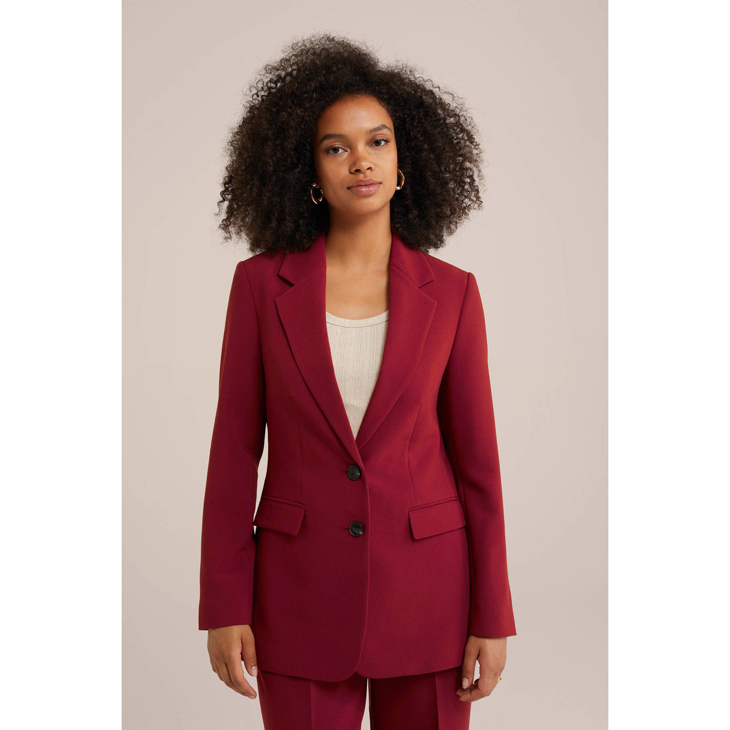 WE Fashion rechtvallende blazer rood