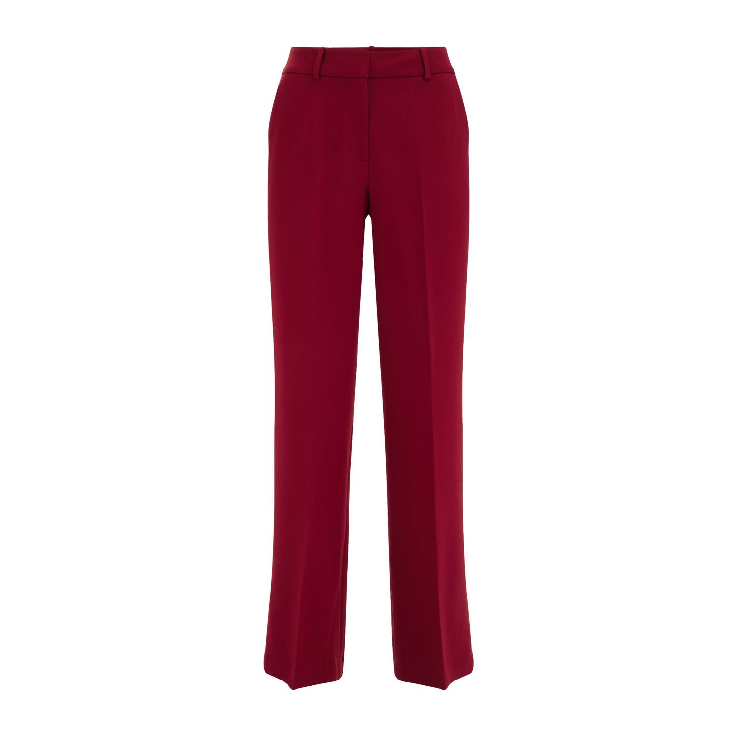 WE Fashion straight fit pantalon donkerrood