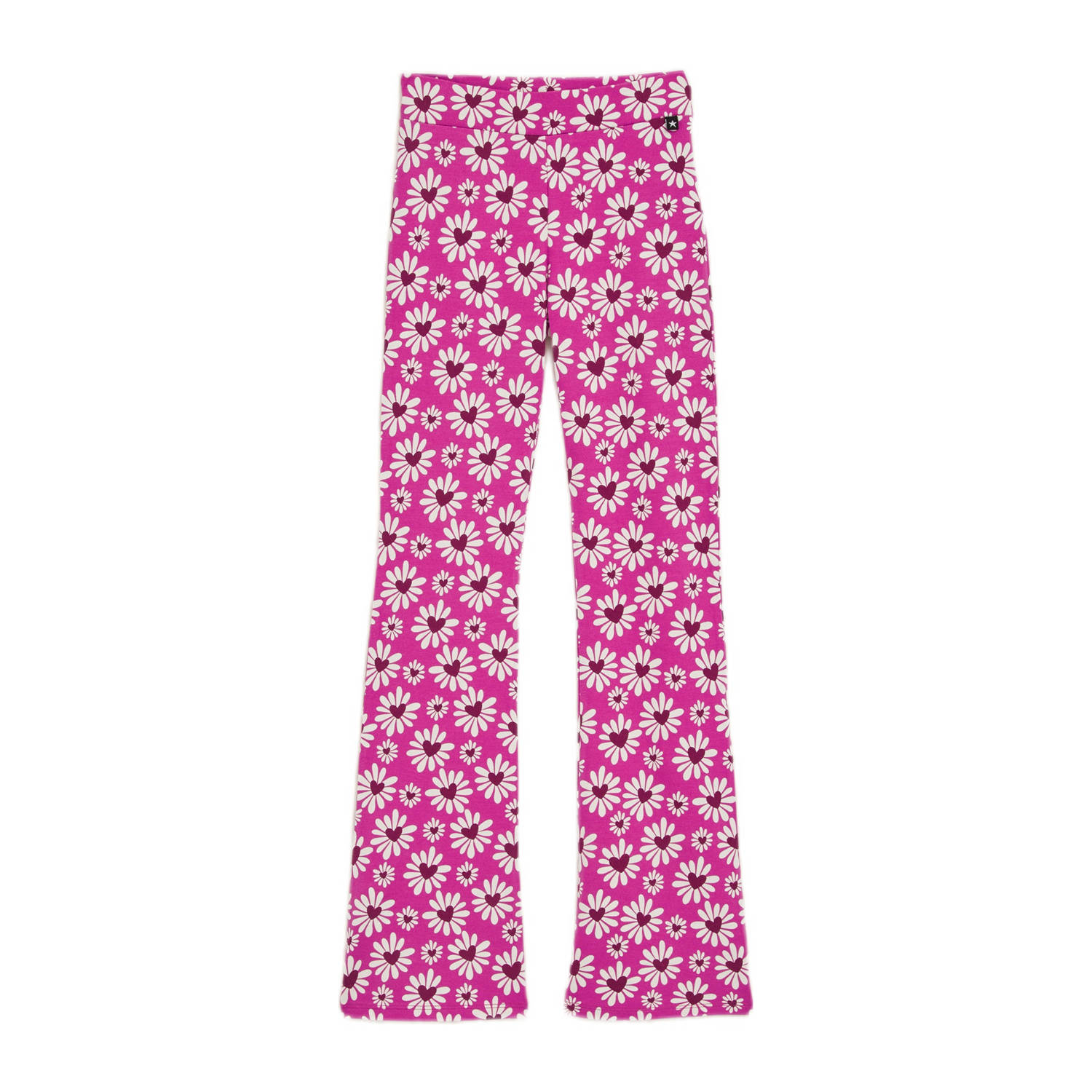 WE Fashion broek met all over print intense pink Roze Meisjes Viscose All over print 116