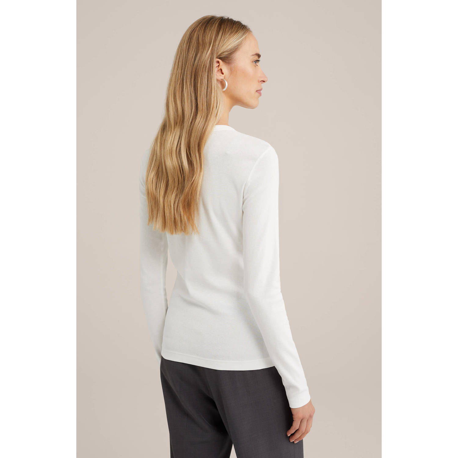 WE Fashion WE Fundamentals T-shirt geribbeld wit