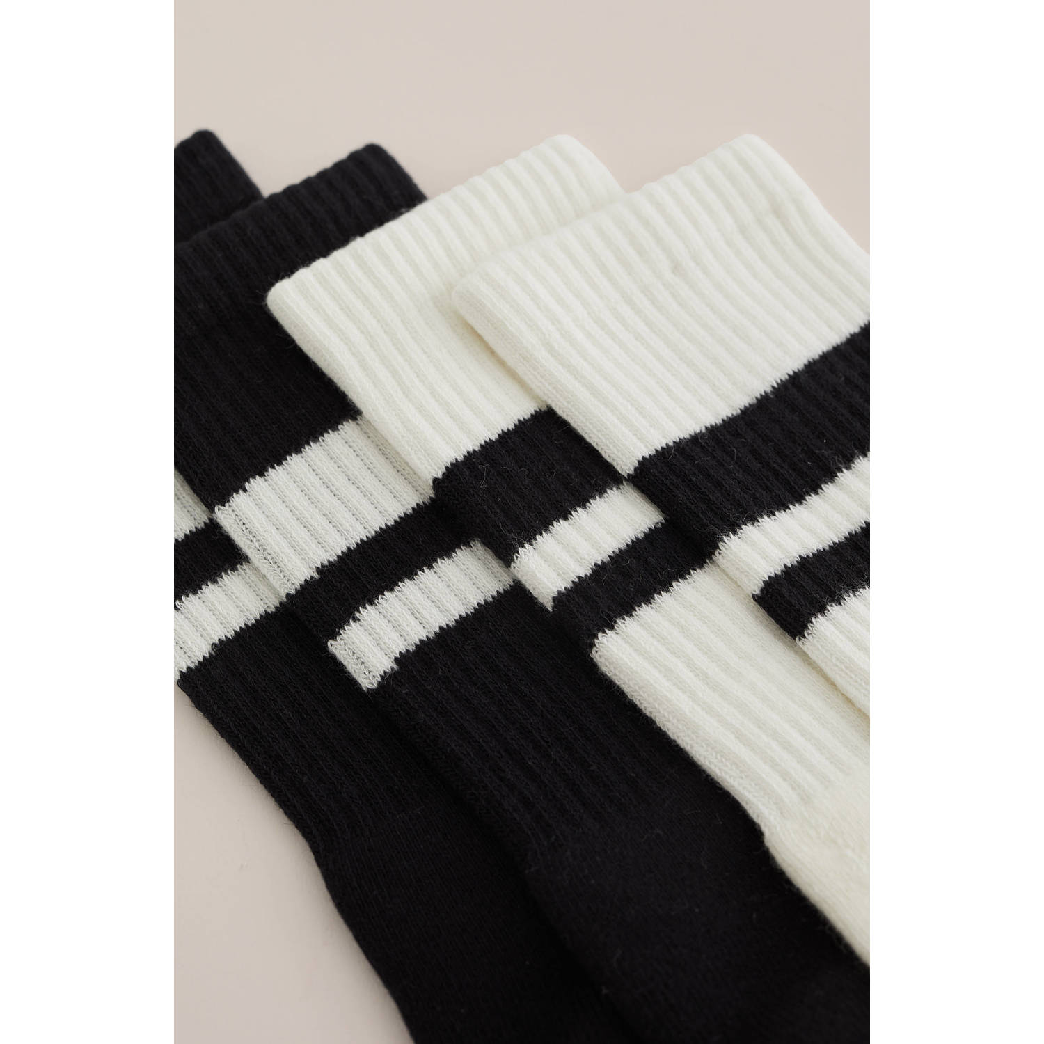 WE Fashion sokken set van 2 zwart wit