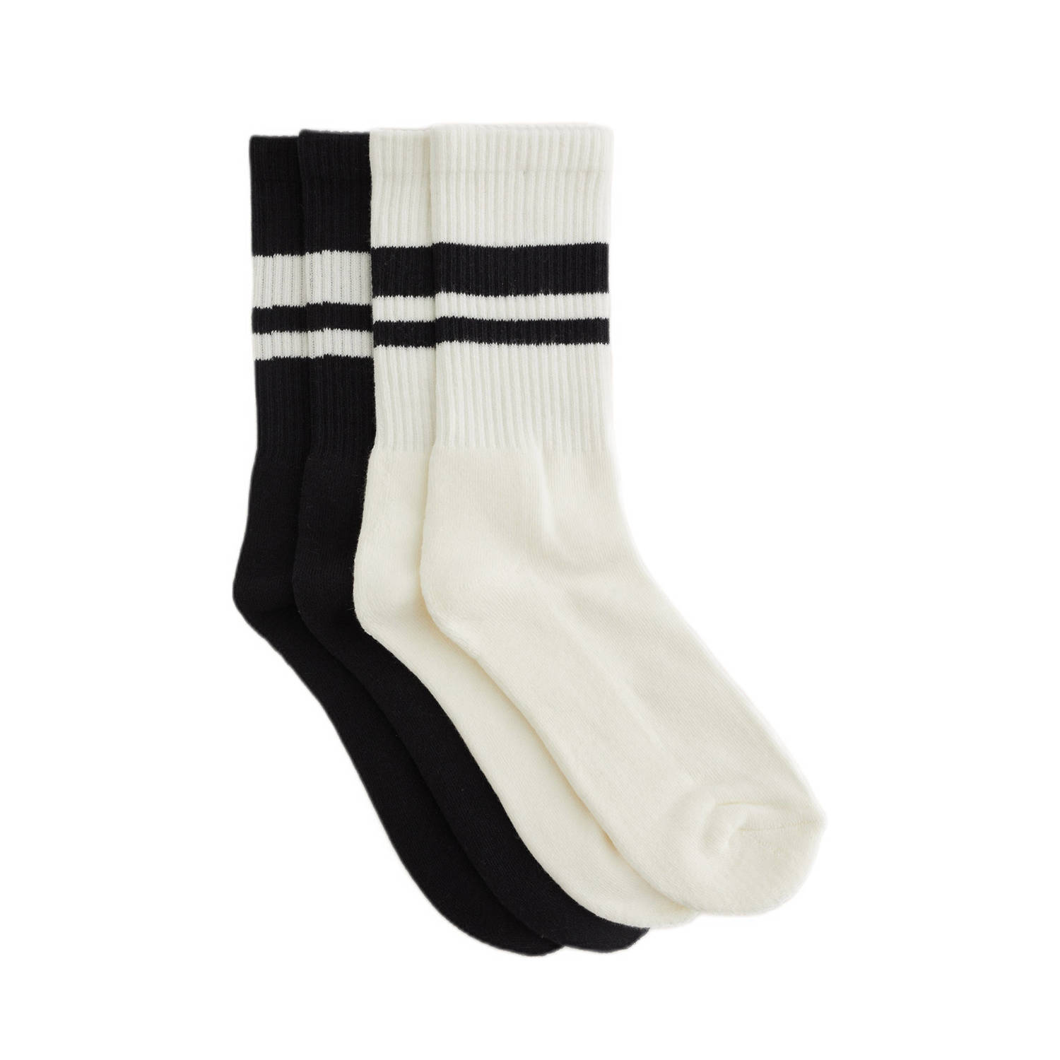 WE Fashion sokken set van 2 zwart wit