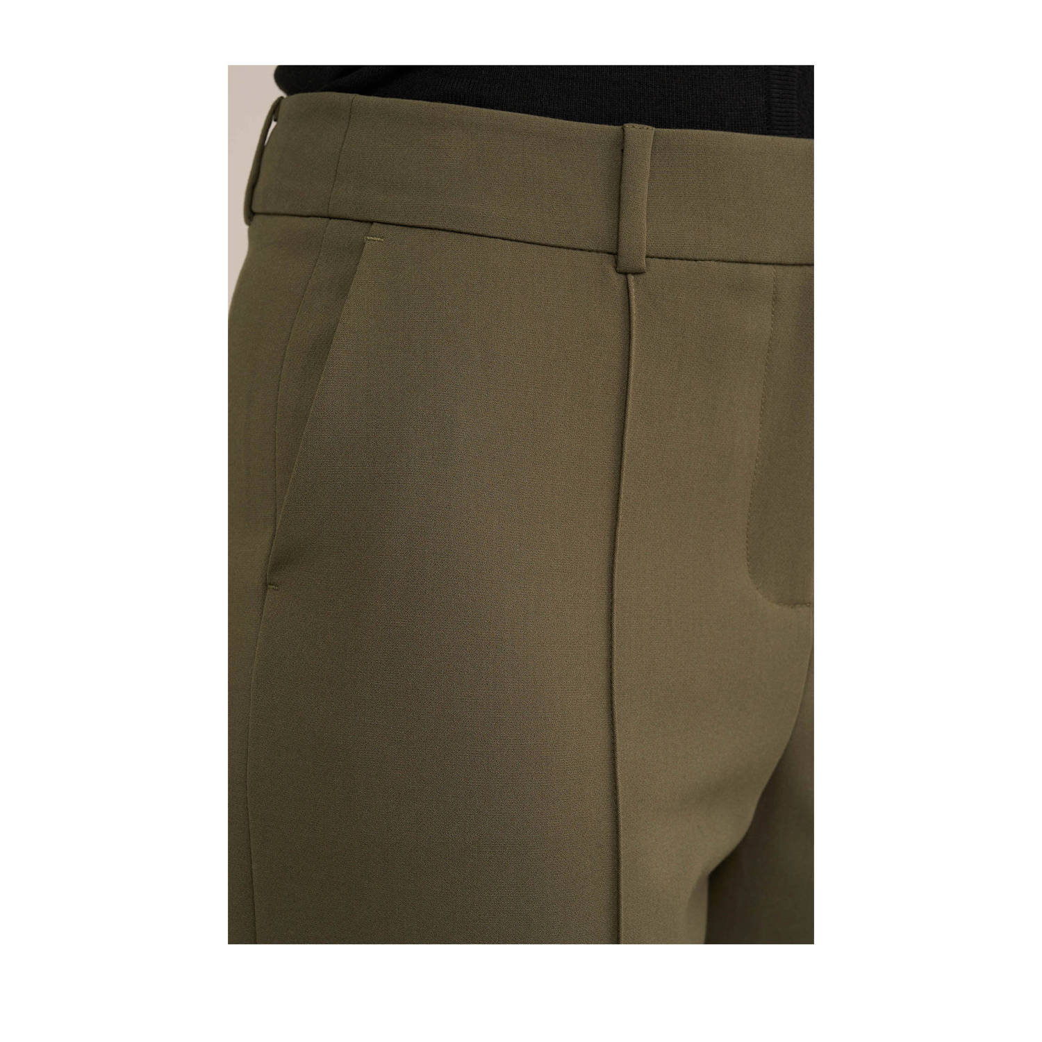 WE Fashion straight fit broek dark khaki