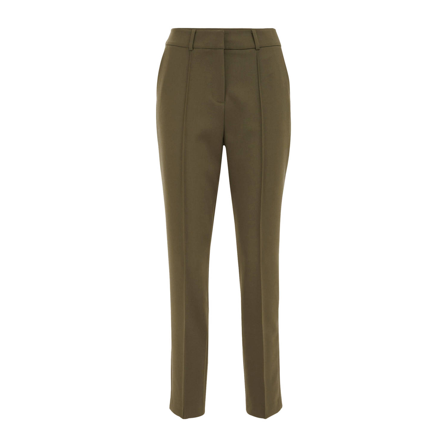 WE Fashion straight fit broek dark khaki