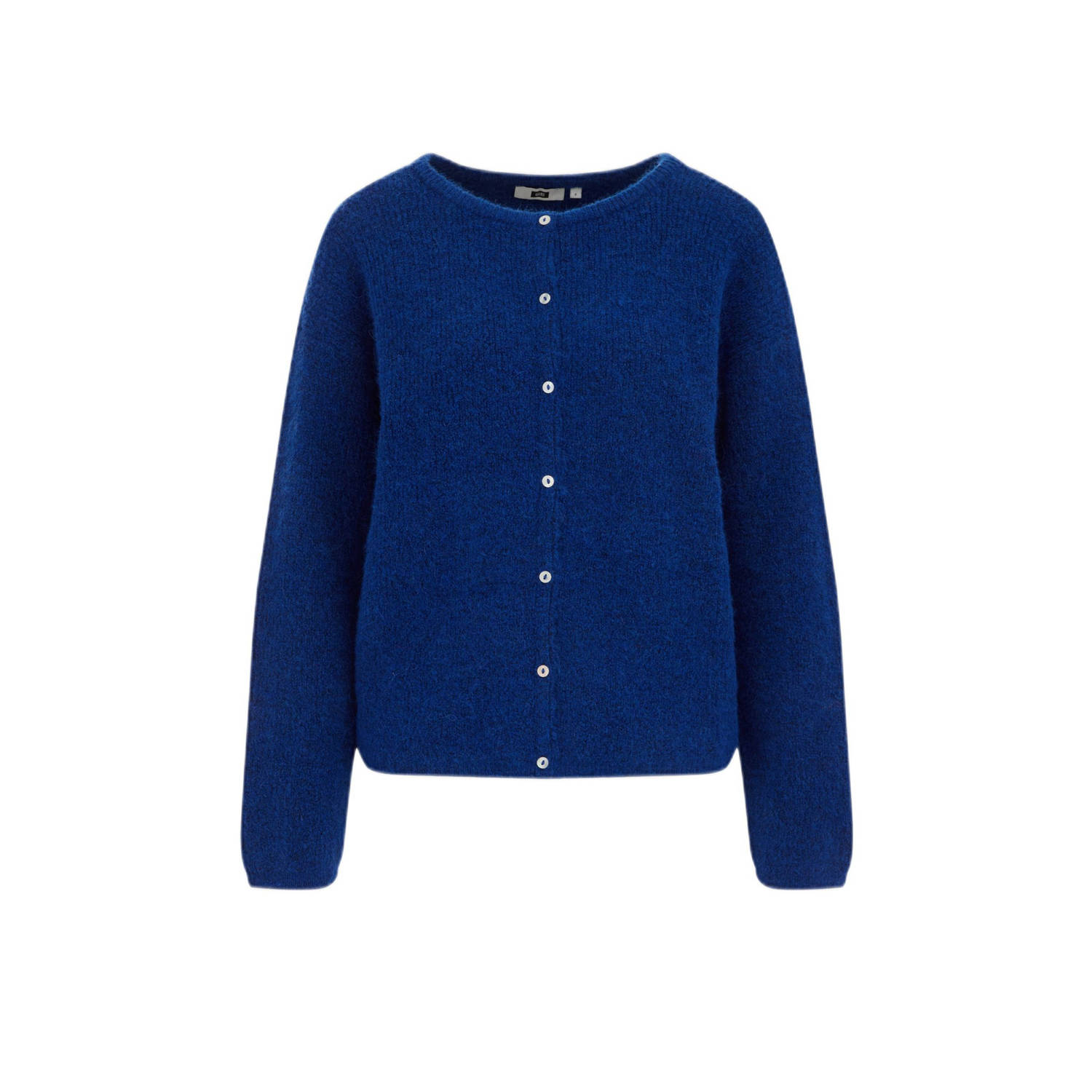 WE Fashion fijngebreid vest blauw