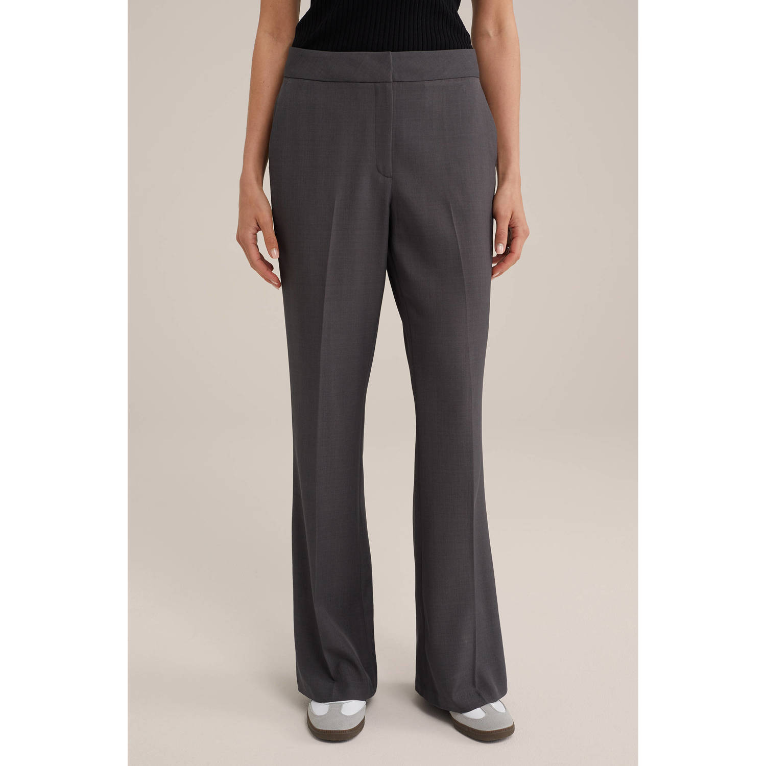 WE Fashion wide leg broek grijs