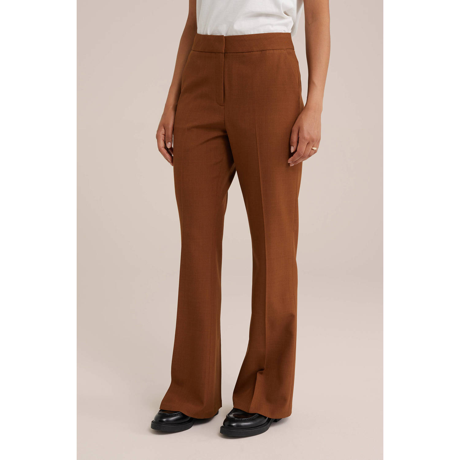 WE Fashion wide leg broek bruin
