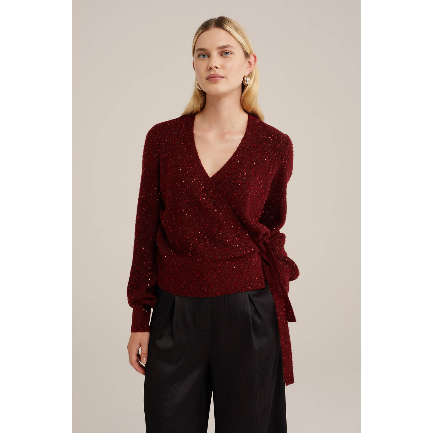 WE Fashion vest donkerrood