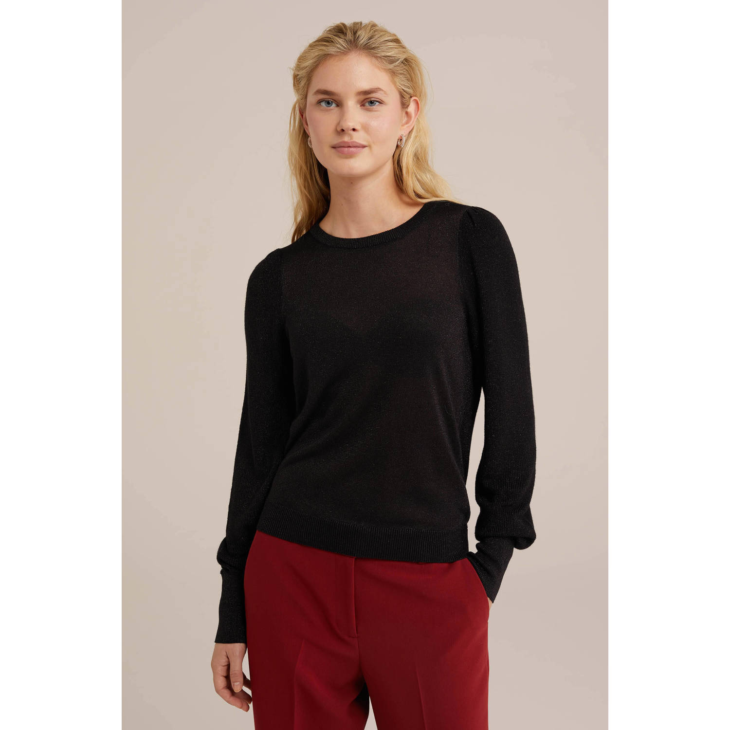 WE Fashion gebreide trui zwart