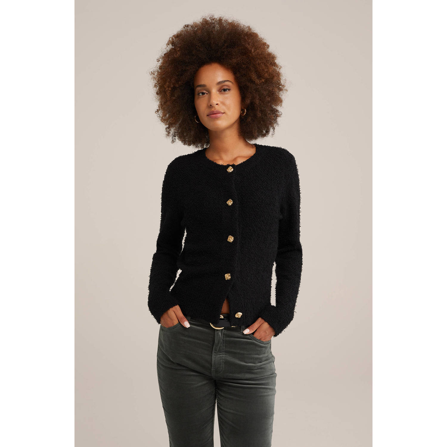 WE Fashion gebreid vest zwart