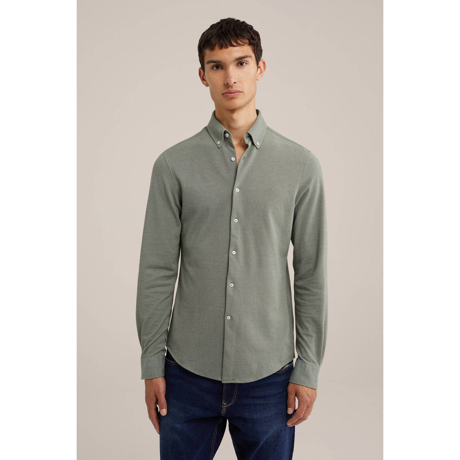 WE Fashion slim fit overhemd Saro