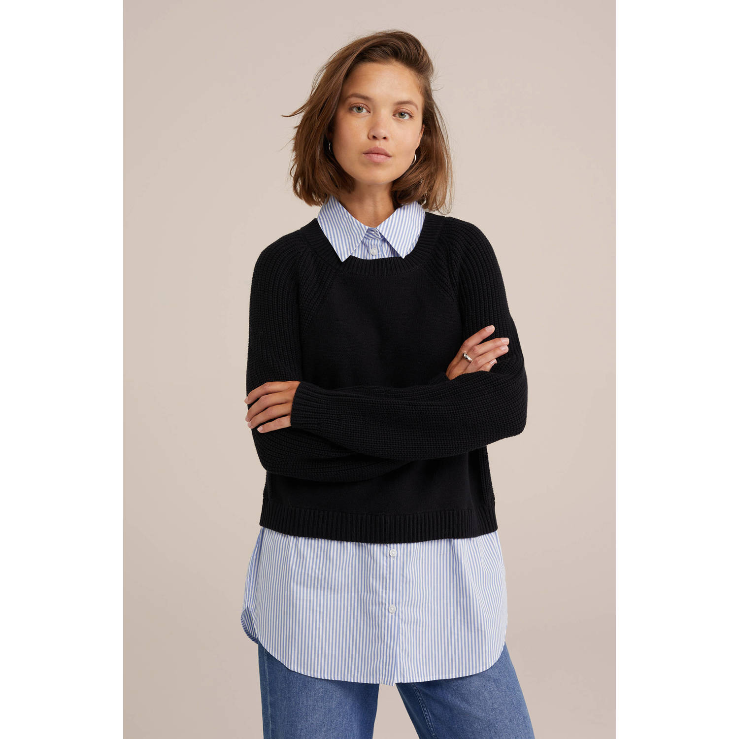 WE Fashion pullover zwart