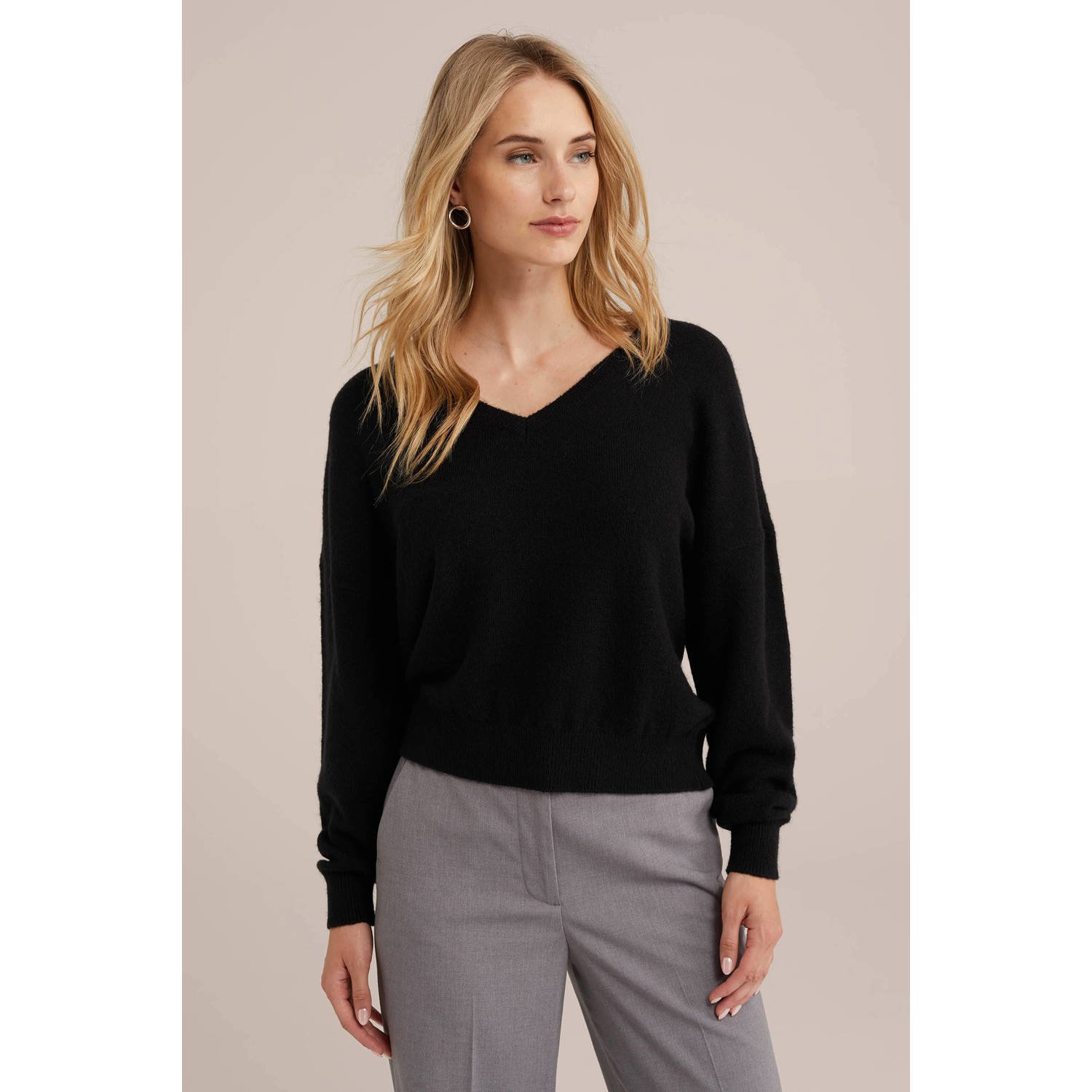 WE Fashion gebreide trui zwart