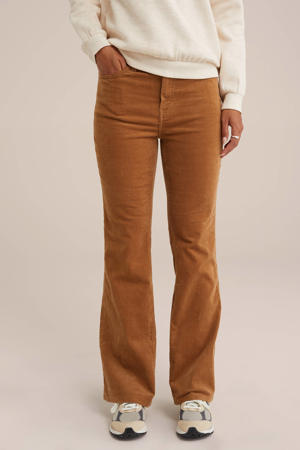 corduroy flared broek cognac