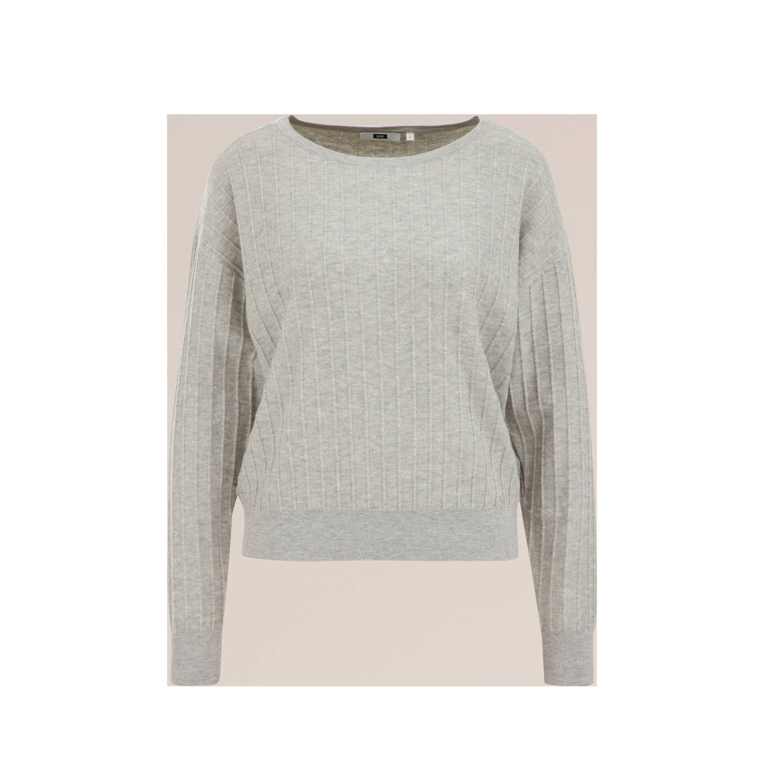 WE Fashion gebreide trui lichtgrijs