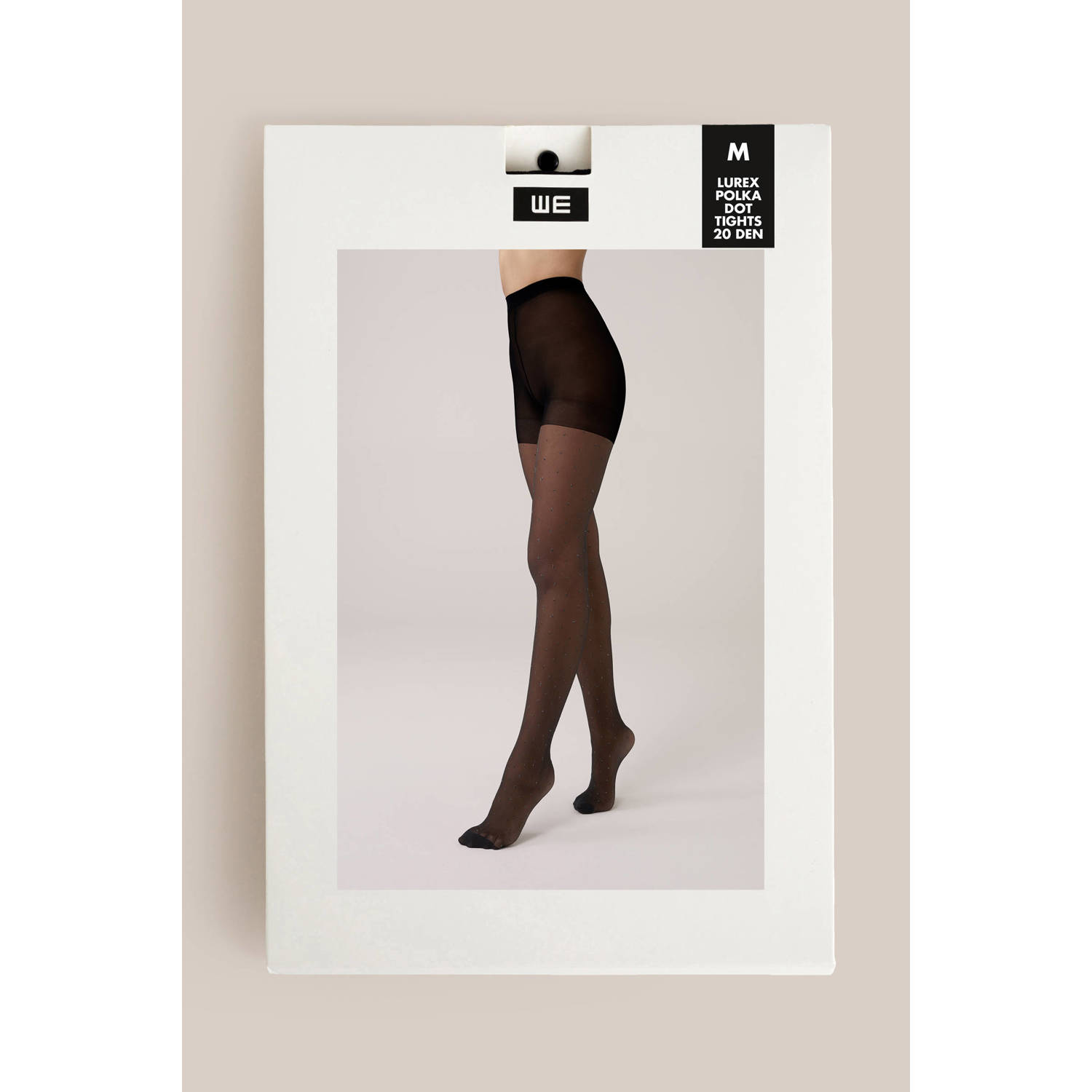 WE Fashion panty met strass 20 denier zwart