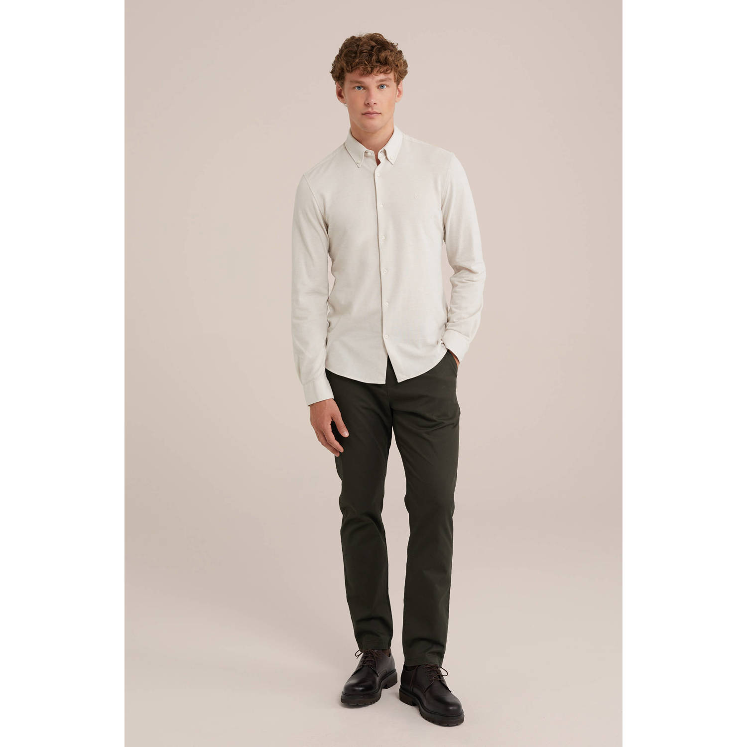 WE Fashion slim fit overhemd Saro